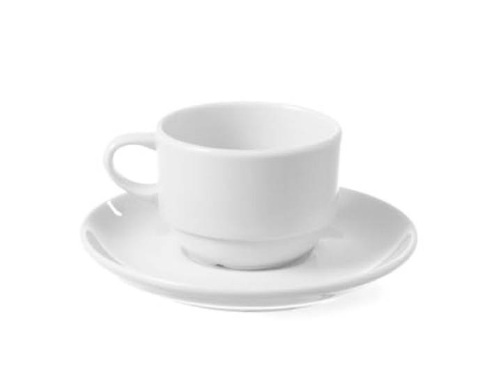 HENDI Cappuccinokop, voor HENDI Schotel 799154, versterkte randen en betere stootvastheid, kwaliteitsglazuur, geschikt voor magnetron en afwasmachine, 230ml, ø90mm, wit hotelporselein