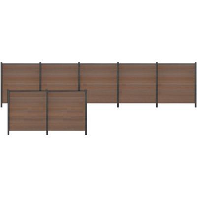 Sichtschutzelement TETZNER & JENTZSCH "WARREN 5", braun (teakbraun), H:180cm, Aluminium, WPC (Holz-Kunststoff-Komposit), Zaunelemente, pflegeleicht, coextrudierte Oberfläche, Design-Oberfläche