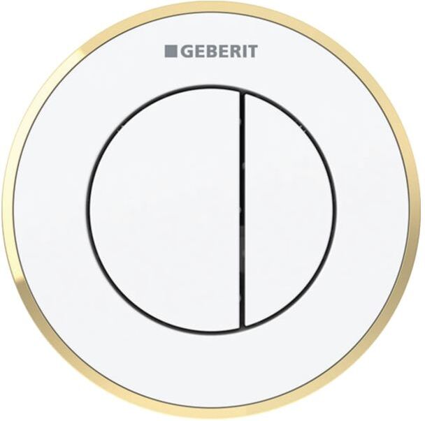Geberit WC-Steuerung Typ 01 116055KK1 pneumatisch, 2-Mengen-Spülung, Kunststoff, weiß/vergoldet