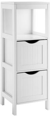 Costway Freestanding Storage Cabinet with 2 Removable Drawers for Bathroom-White