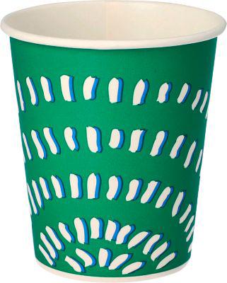 Pappbecher Papstar, Einweg, 0,2 l, für Kaltgetränke, mit Füllstrich, Ø 80 x H 88 mm, grün, 100 Stück