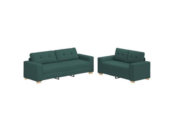 Makastle Sofa Couch 2er Set Dunkelgrün Stoff