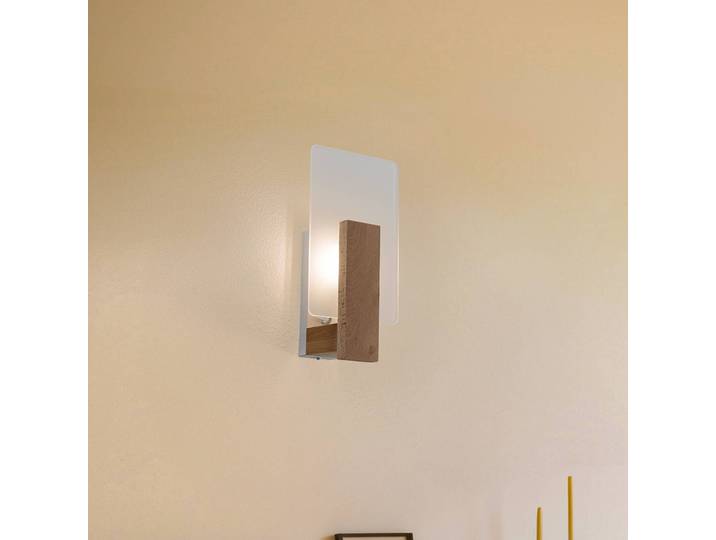 Wandlampe Peach Puff SOLLUX LIGHTING, dimmbar, Holz hell, für Wohn- / Esszimmer, Glas, Modern, Wandleuchte, Wandlampe Innen