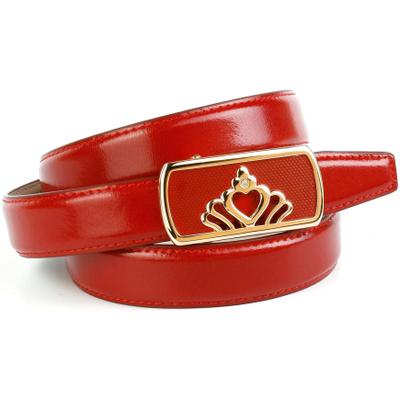 Ledergürtel ANTHONI CROWN, Damen, Gr. 80, rot, Leder, unifarben, Gürtel Ledergürtel, in rot mit Kristall-Glas-Schnalle