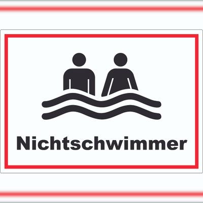 HB-Druck Nichtschwimmer Aufkleber A9 (37x52mm)