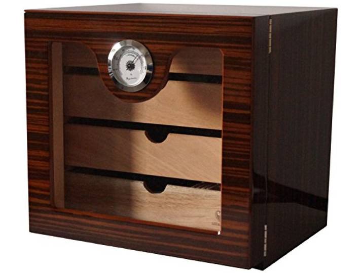 GERMANUS Zigarren Humidor Schrank mit brauner Maserung, Dravus II