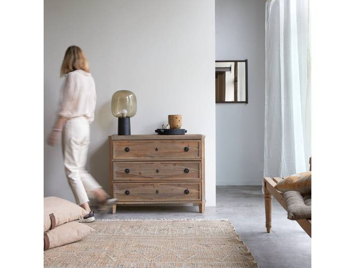 Kommode aus massiver recycelter Pinie - Natur - Pine