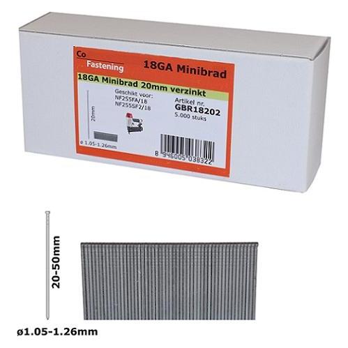 Co-Fastening GBR18302 Minibrads spijker 18ga gegalvaniseerd - 30 mm (54039090)
