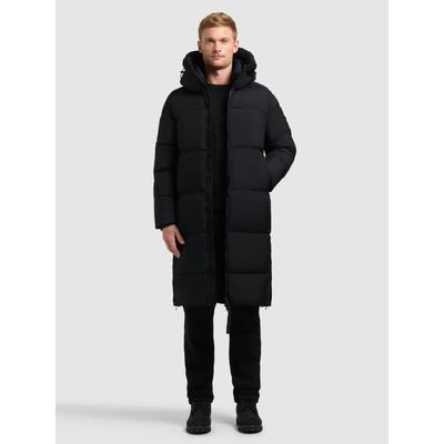 Steppmantel KHUJO "DASH2", Herren, Gr. XL, schwarz, Web, 100% Nylon, unifarben, regular fit, eingesetzt elastischer Bund mit Windstopper, Mäntel Steppmantel