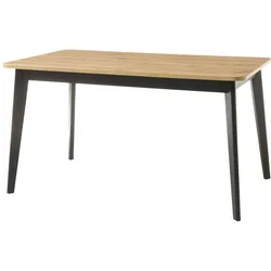 ESSTISCH Eiche Artisan, schwarz, Küchentisch ausziehbar 140 - 180 x 75 cm