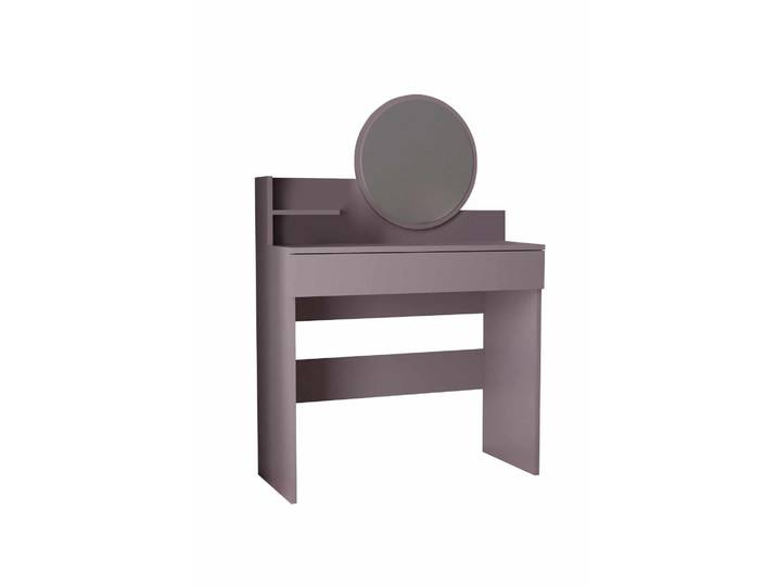 Coiffeuse avec miroir en bois Harmony Mini Round - 90 x 40 x 133 cm - Violet