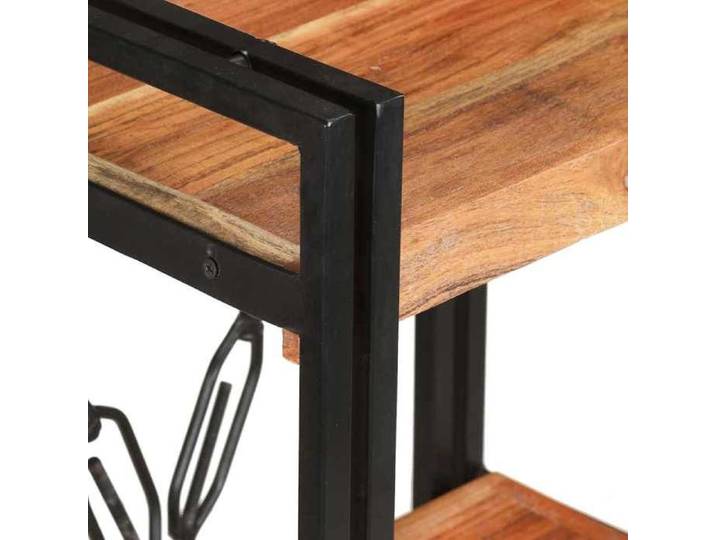Étagère pour livres - Bibliothèque à 3 niveaux 60x30x80 cm - Bois d'- acacia massif - design élégant - pour maison(78450）