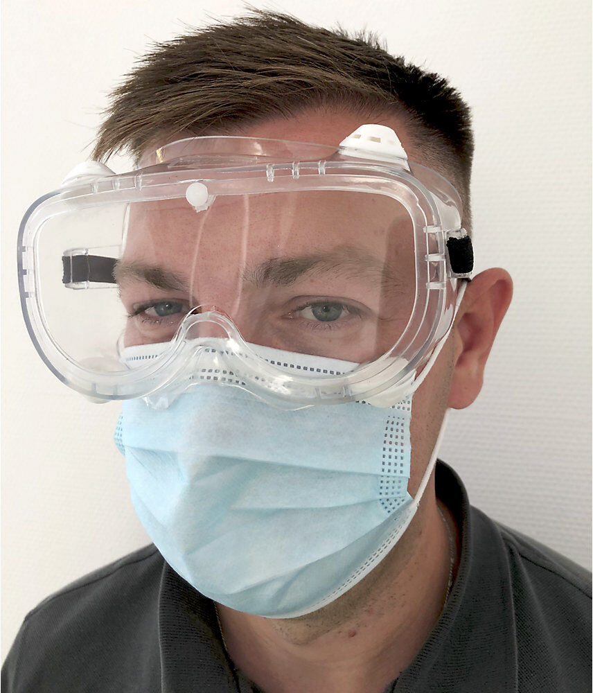 kaiserkraft Vollsicht-Schutzbrille EN 166 (VE 10 oder 200 Stk), mit Belüftungsventil, transparent, VE 10 Stk