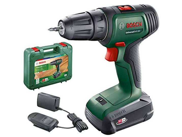 Bosch Akkuschrauber UniversalDrill 18V (1 Akku, 18 Volt System, im Koffer)