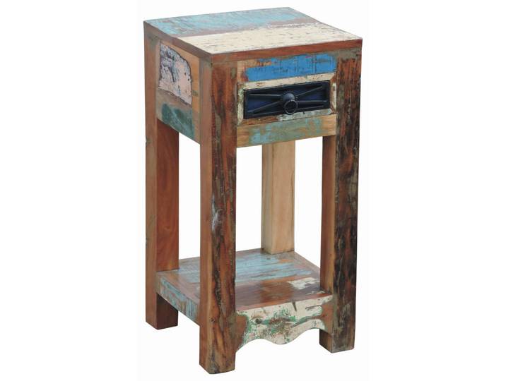 Landscape Beistelltisch, Mehrfarbig, Holz, Altholz, 1 Schublade(n) Schubladen, quadratisch, eckig, 30x60x30 cm, ISO 9001, Wohnzimmer, Wohnzimmertische, Beistelltisch, Beistelltische Holz