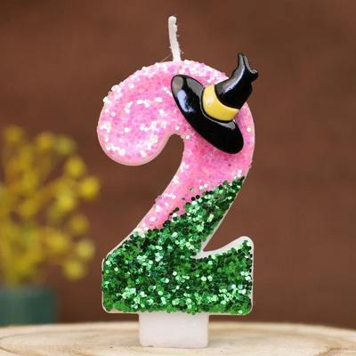 Inspired Finds Pink And Green Witch Theme Number Birthday Candle For Halloween And Party Cakes 2