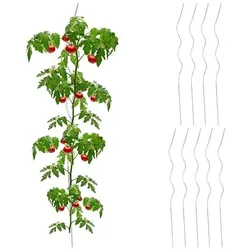 relaxdays 10er-Pack Spiralstäbe für Tomaten