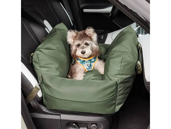 Coussin de siège auto pour chien imperméable de luxe, lit de voyage pour chiot doux avec boucle de sécurité, coussin de siège auto lavable pour chiens de petite et moyenne taille
