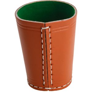 Piatnik Würfelbecher Lederbecher mit Filzfütterung, braun