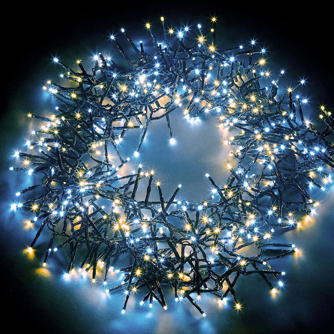 The Seasonal Aisle NETTA Cluster Fairy Christmas Lights - 2000 LED / 24M Lit-Length Warm/Cool White 1cm H X 2,400cm L X 1cm D