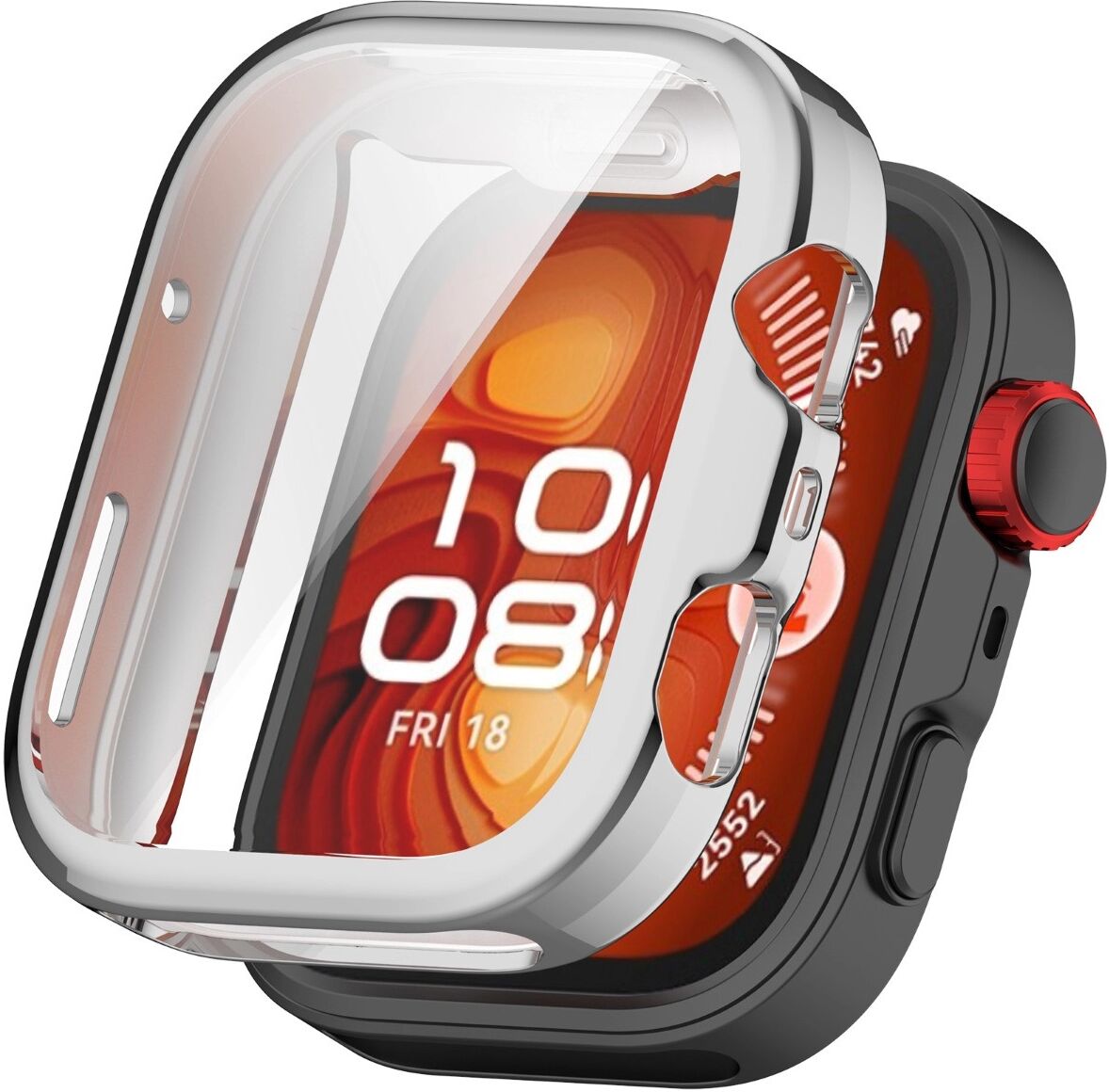 INF TPU-Vollschutz-Hülle kompatibel mit Huawei Watch Fit5Pro – elektroplattiertes Silber