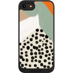 Nivocase Handyhülle für Apple iPhone 8 Hülle NIVOpure Case Schwarz Abstrakt Boho Kunst (Apple iPhone 8), Smartphone Hülle, Schwarz
