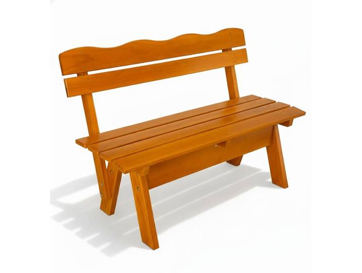 Beautissu Tromsö RD, 120x42x60cm, Braun, Holzbank, 2-Sitzer, wetterfest