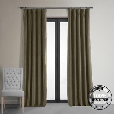 Exclusive Fabrics Signature Velvet Thermal Lined With 100% 4 Pass Blackout Curtains. (1 Panel)
