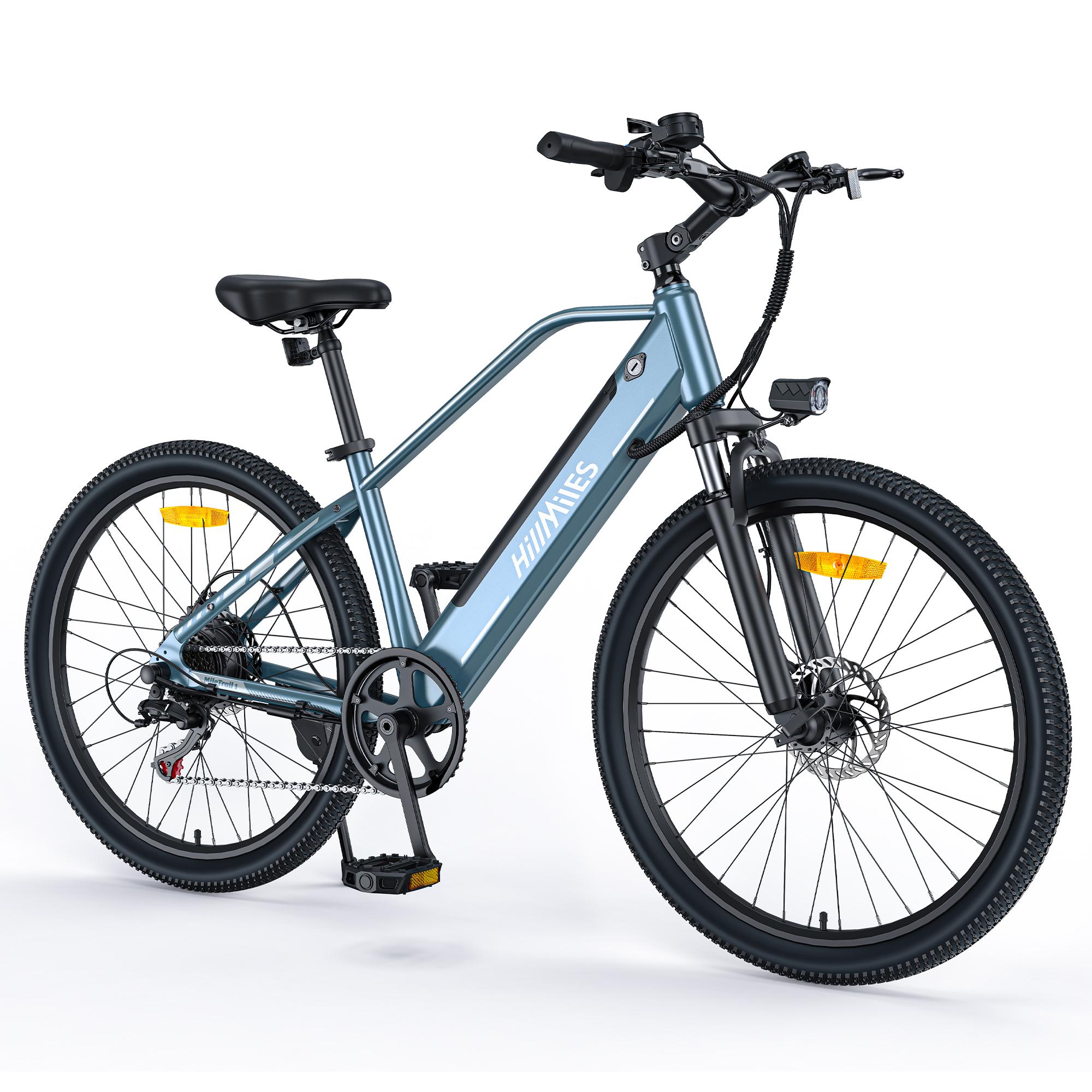 HillMiles E Bike, Trekking e-bike mit Drehmomentsensor und hydraulischen Bremsen, 36V 13AH herausnehmbare Akku bis 100KM, 25 km/h, Mile Trail