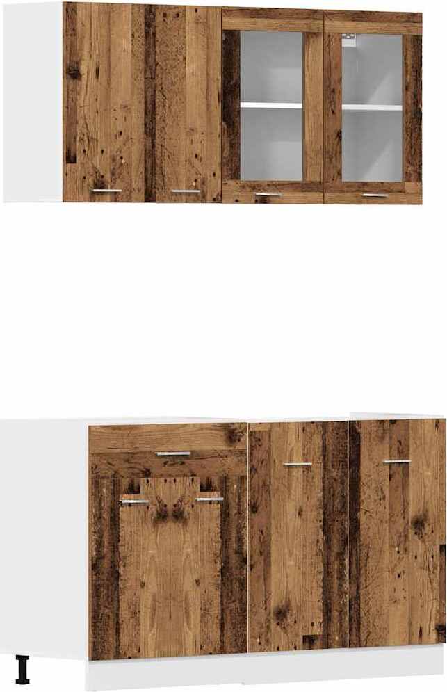 4-tlg. Küchenschrank-Set Lyon Altholz-Optik Holzwerkstoff
