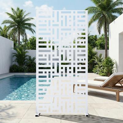 Dovelina 6 ft. H x 4 ft. Metal Privacy Screen Free Standing
