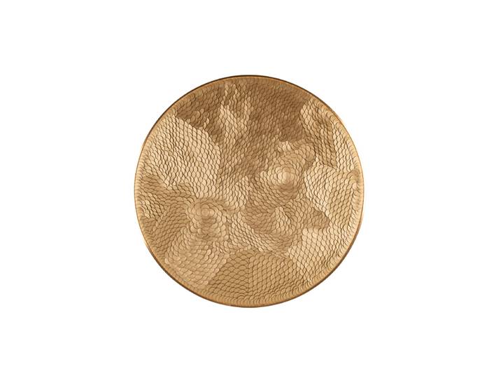 Design Wandbild „Bloom“ mit Leder und 3D Effekt, Ø 110 cm Gold Richmond Interiors