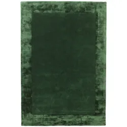 Wollteppich handgewebt TYNE, mit Bordüre, Grün, 120 x 170 cm