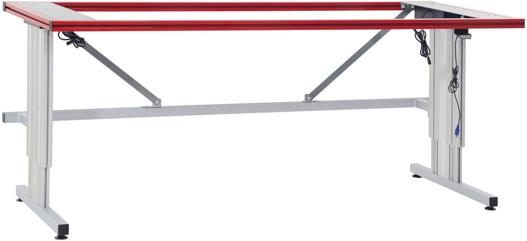 Rocholz Tischgestell E SYSTEM FLEX 1600x800x690-1090 mm RAL9006/3003 (73100700)