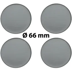 4 x Ø 66 mm Polymere Aufkleber / Metall-Optik / Nabenkappen, Felgendeckel