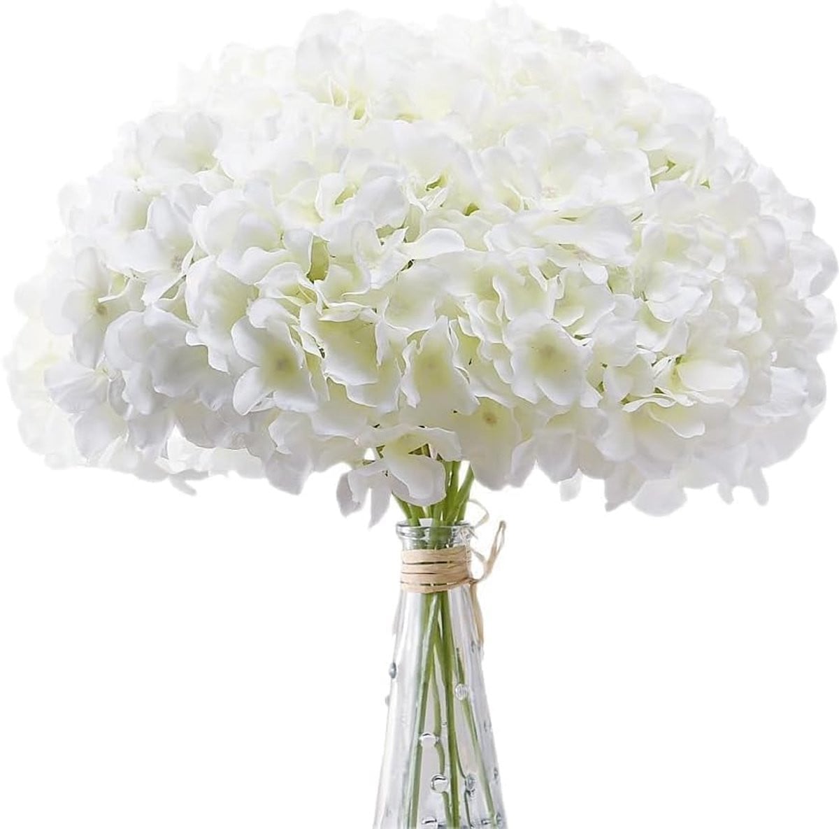 10 stuks Kunstmatige Hortensia bloemen met stengels, Wit