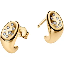 Pandora 264661C01 Halb-Creolen für Damen mit Steinen Besetzt Goldfarben
