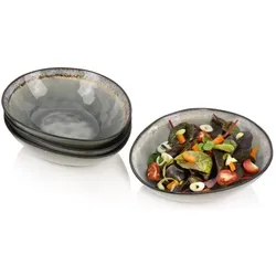 Sänger Geschirr Salatschalen Set Capri Grau, Schüssel + Schale, Grau