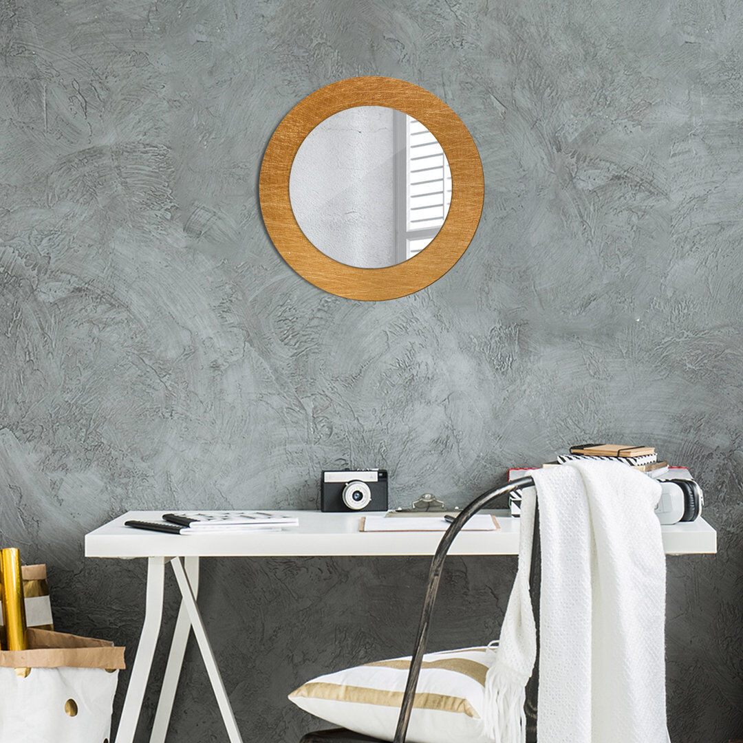 East Urban Home Huldar Glass Flat Mirror Red Red Plaid 70cm H x 70cm W