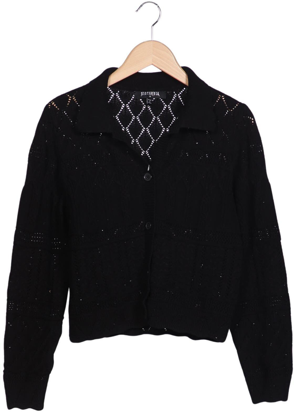Disturbia Damen Strickjacke, Schwarz, Gr. M, Synthetik / Baumwolle - Second Hand