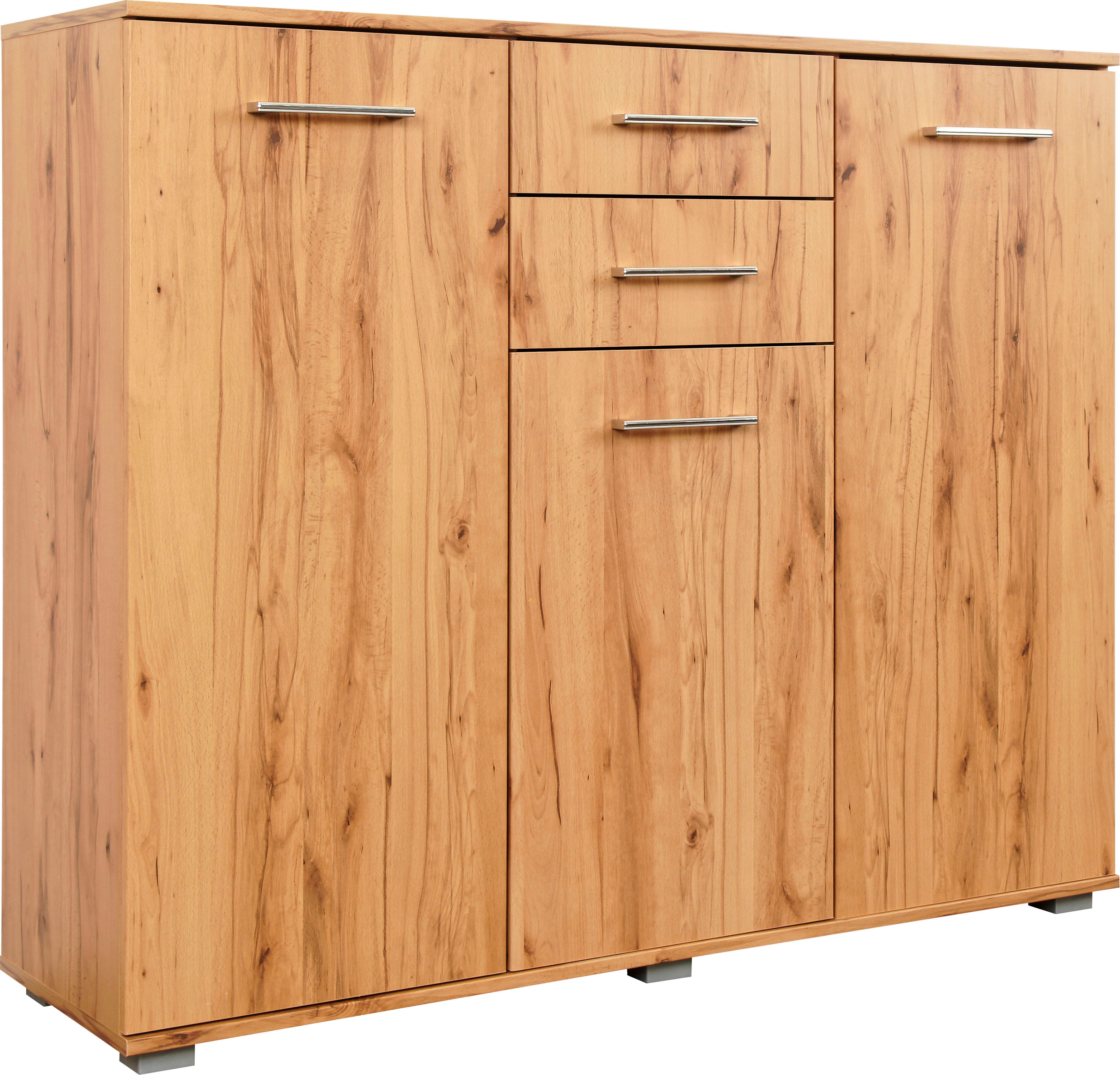 Hochkommode PRIESS "Lindau", beige (astkernbuchefarben), B:123cm H:103cm T:38cm, Holzwerkstoff, Sideboards, Hochkommode astkernbuchefarben B/H/T: 123cm x 103cm x 38cm, 2 Stk., 3 Stk.