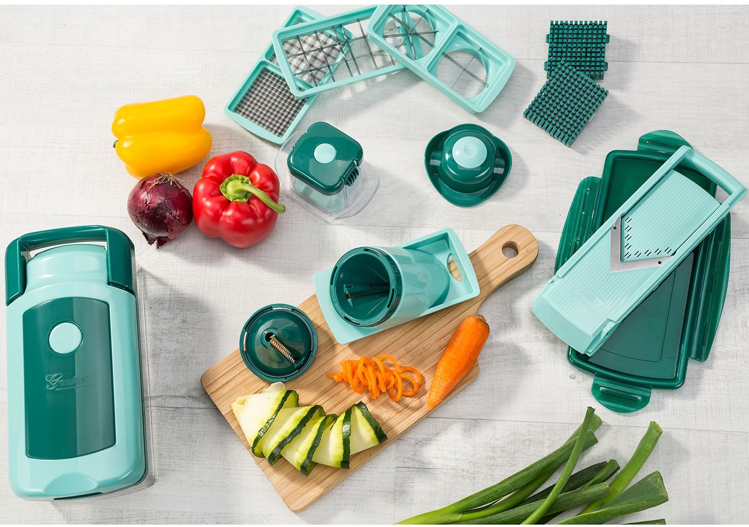 Genius NICER DICER Nicer Dicer »Fusion Smart«, 16-teilig, 1,25 l Auffangbehälter, Klingen aus Edelstahl