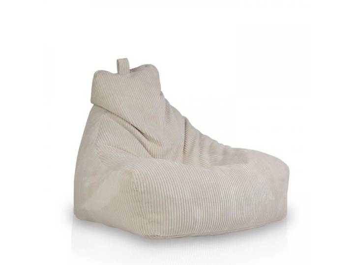 Pouf Poire Fauteuil KEIKO M Velours côtelé Blanc