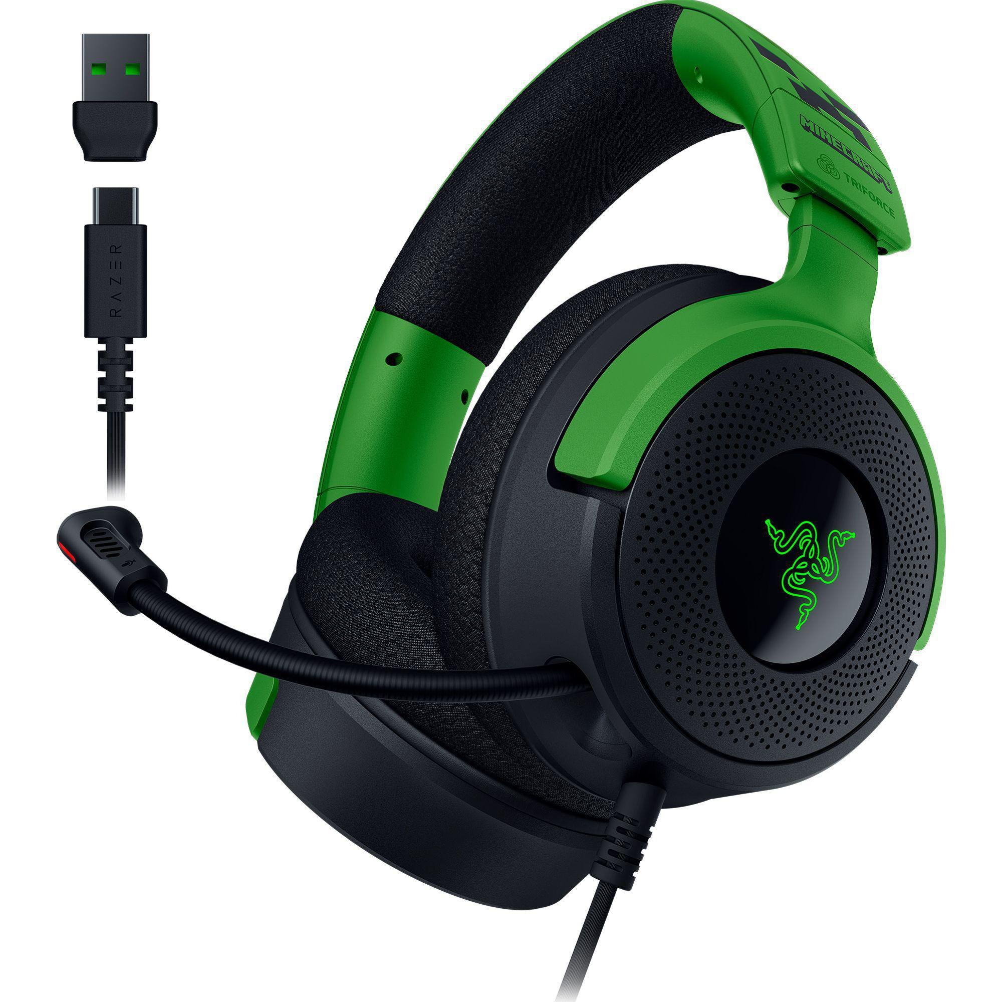 Razer Kraken V4 X Minecraft Edition - Kabelgebundenes Gaming-Headset powered by Razer Chroma™ RGB RZ04-05180200-R3M1