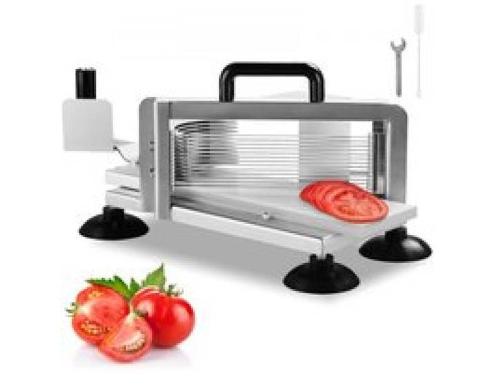 VEVOR Coupe-tomates Commerciale, Trancheuse à Tomates de 4,8 mm, Trancheur pour Tomates Robuste en Acier Inoxydable, avec Pieds Antidérapants, pour Couper les Tomates, les Concombres et les Bananes
