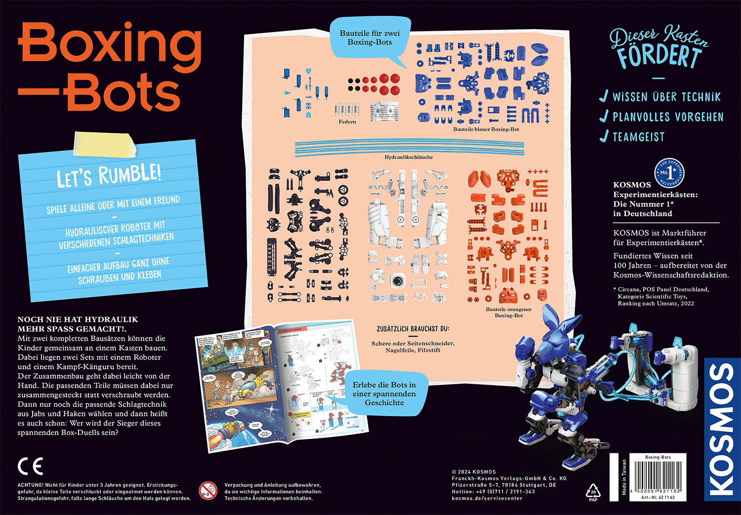 Experimentierkasten KOSMOS "Boxing Bots - Deine hydraulischen Boxer", bunt (weiß, neutral), Experimentierkästen, Kinder, Experimentierkasten