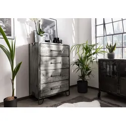 Kommode Mango 81x46x122 grau lackiert HEAVY INDUSTRY #117
