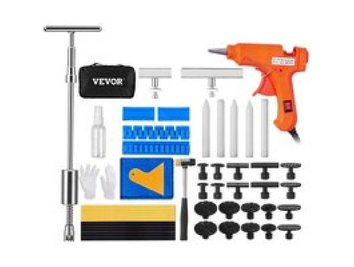 VEVOR Outils de Débosselage sans Peinture 52 Pièces Kit Débosselage Carrosserie avec Marteau Coulissant Pistolet à Colle Languettes Bâtons de Colle pour Réparation de Carrosserie sans Dommage Voiture