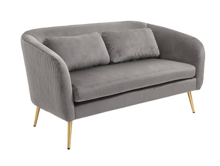 Roanna 2-Sitzer Sofa - Taubengrau - Silber/Messing Beine
