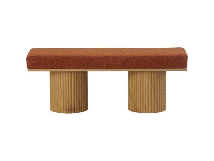 Banc en tissu bouclé rouille - Mahe